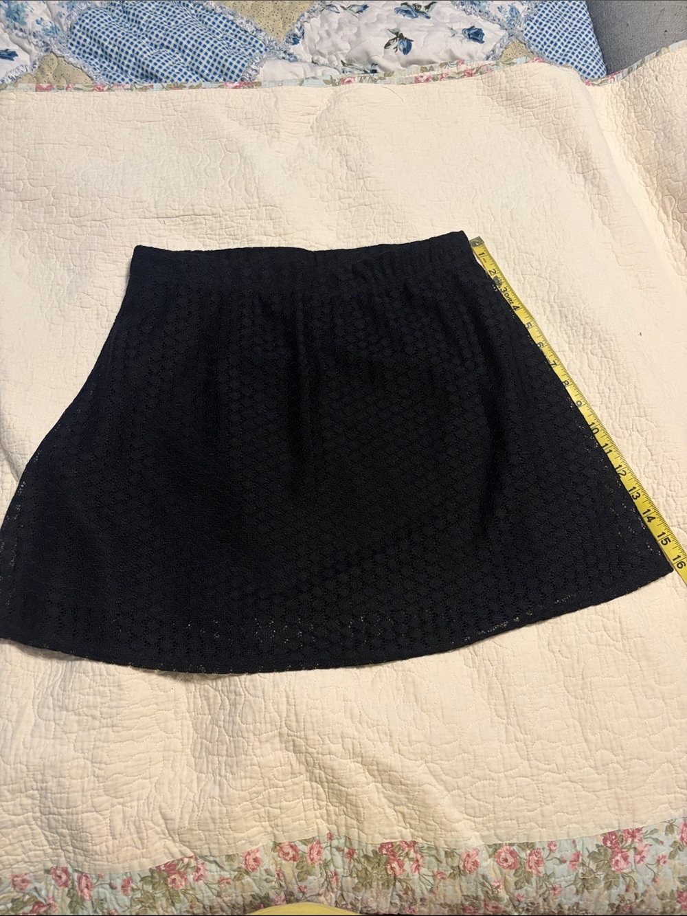 No Boundaries Black Mini Skirt with Knit Texture